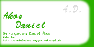 akos daniel business card